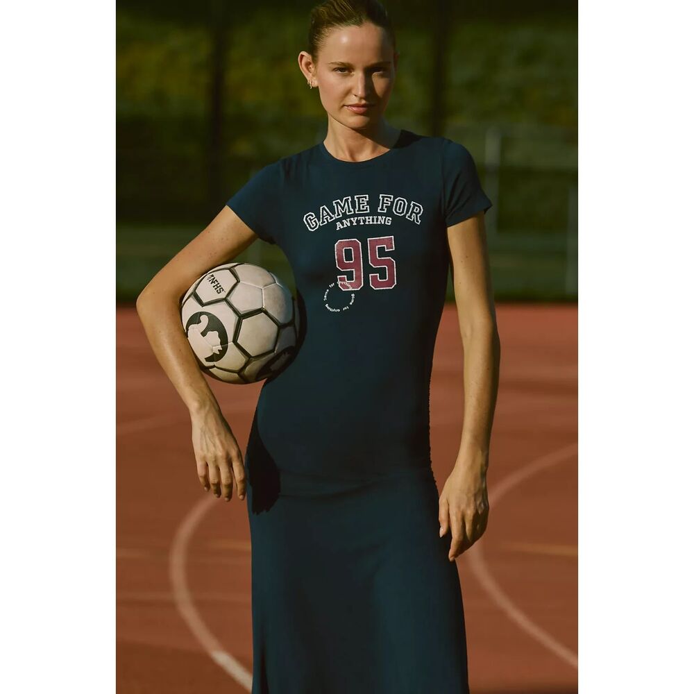Anthropologie Daily Practice Ready Set Go Fitted Midi Dress SZ XXS Navy NWT